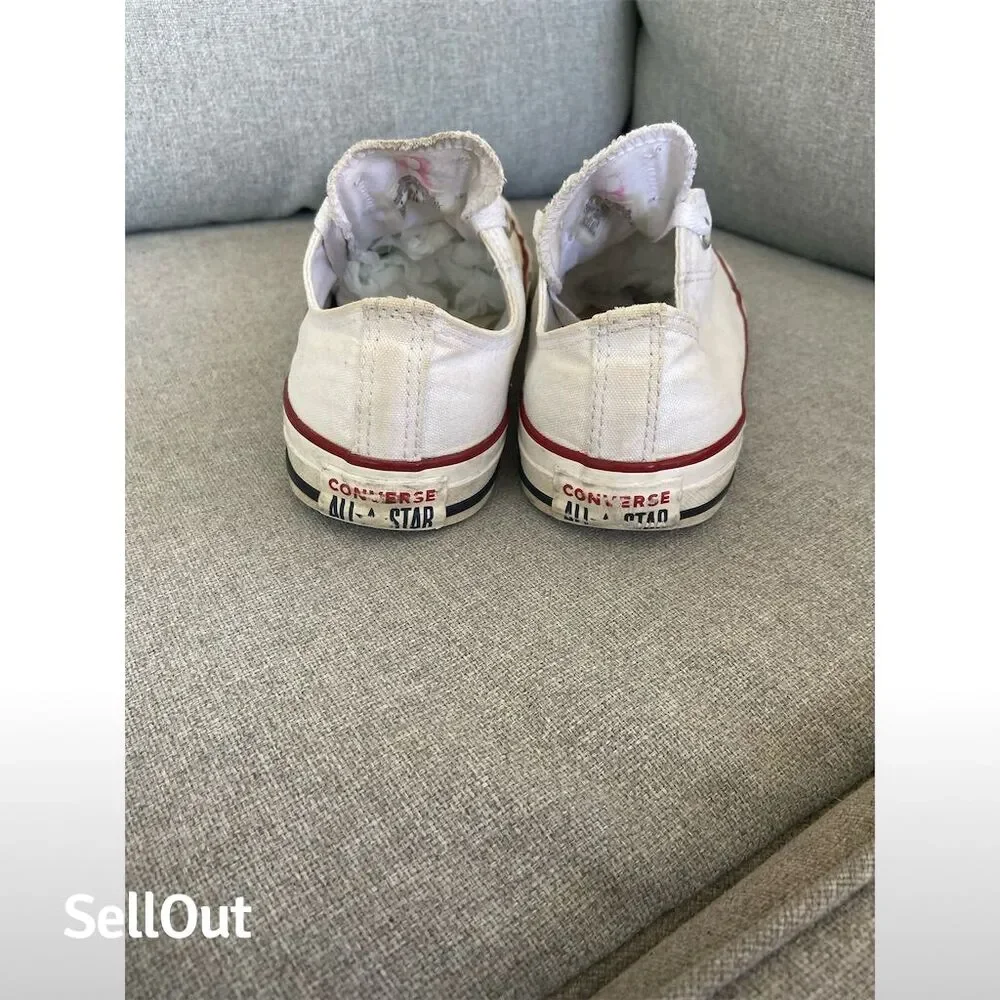 Converse Chuck Taylor All Star Low Top White Canvas Sneakers Unisex 6